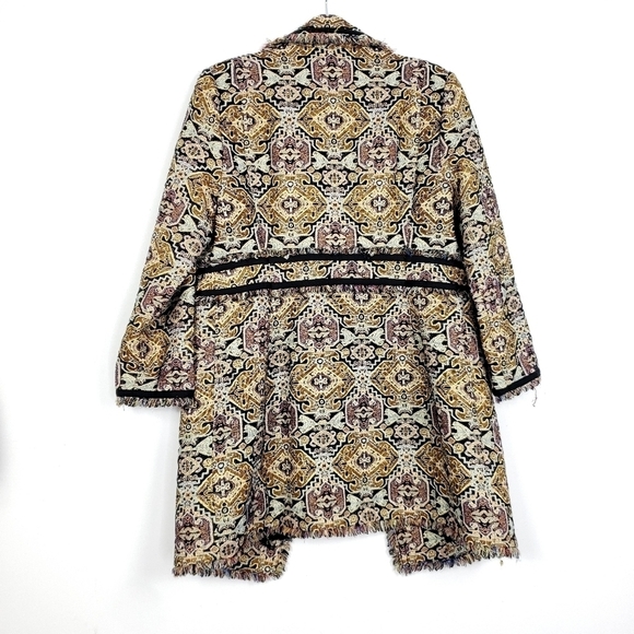 Chico's Fringe trim Jacquard Topper jacket size 1 =M/8 - Picture 5 of 12